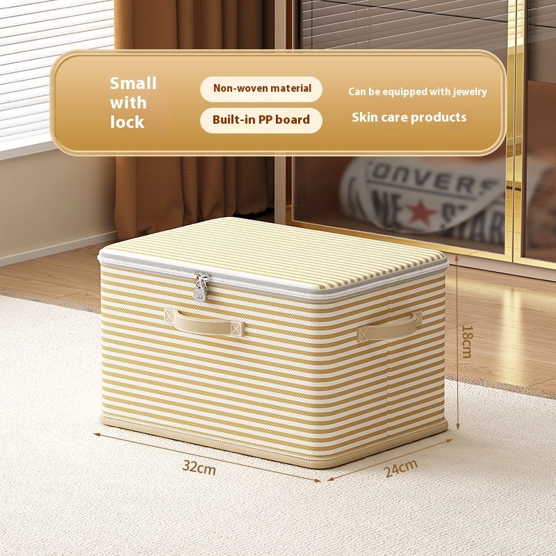 Clothes Storage Box With Lock Household Storage Basket