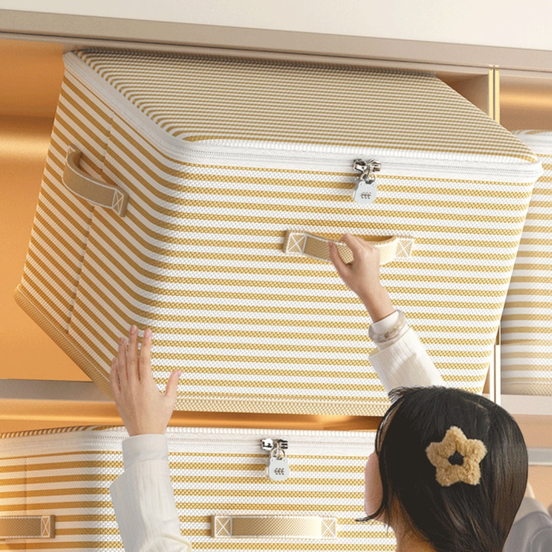 Clothes Storage Box With Lock Household Storage Basket